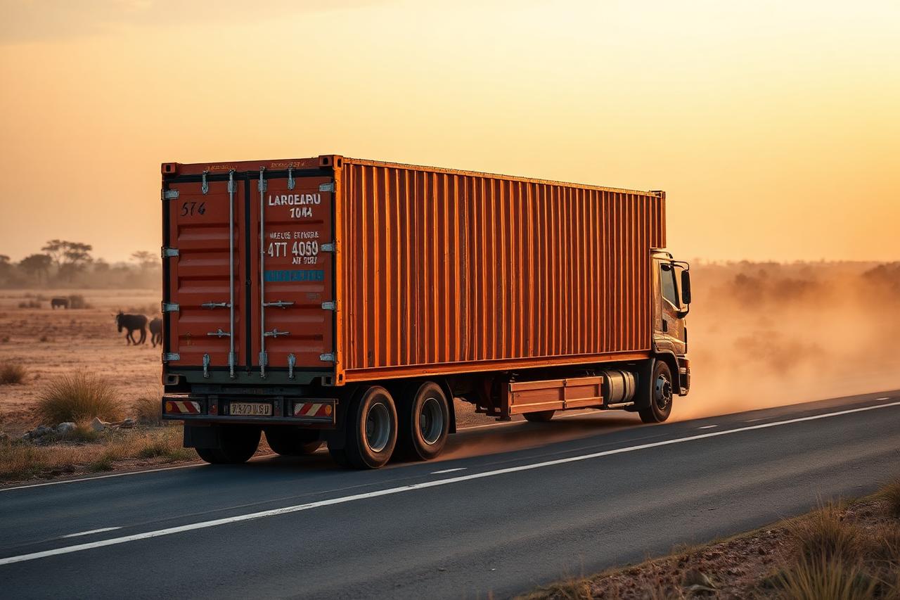 Camion porte-conteneur ESTT sur le corridor Dakar-Bamako